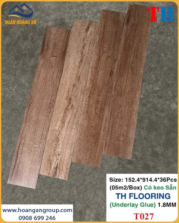 Tấm Sàn Nhựa Có Keo Sẵn THFLoor TH027 Dày 1.8mm Tấm Sàn Nhựa Có Keo Sẵn THFLoor TH027 Dày 1.8mm